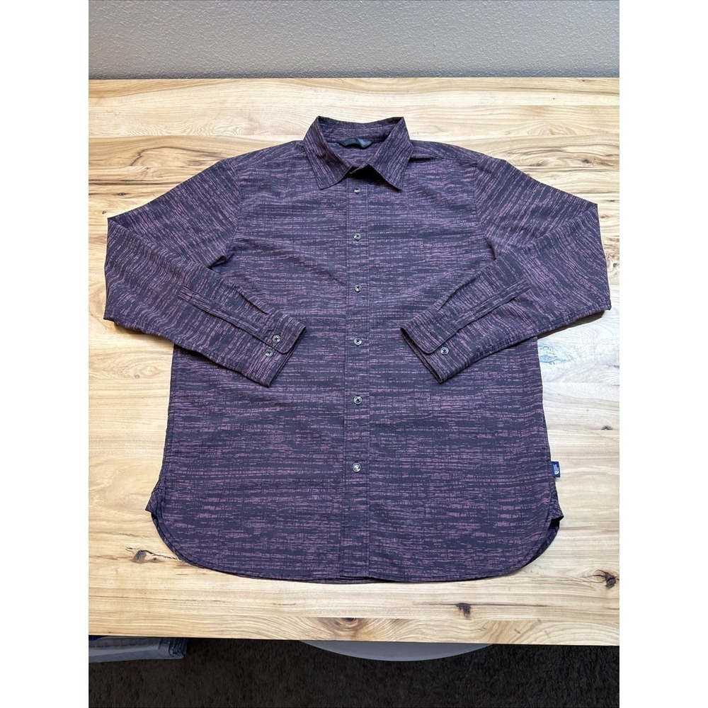 The North Face Mens Size Large Shirt Black Purple Long Sleeve Button Up